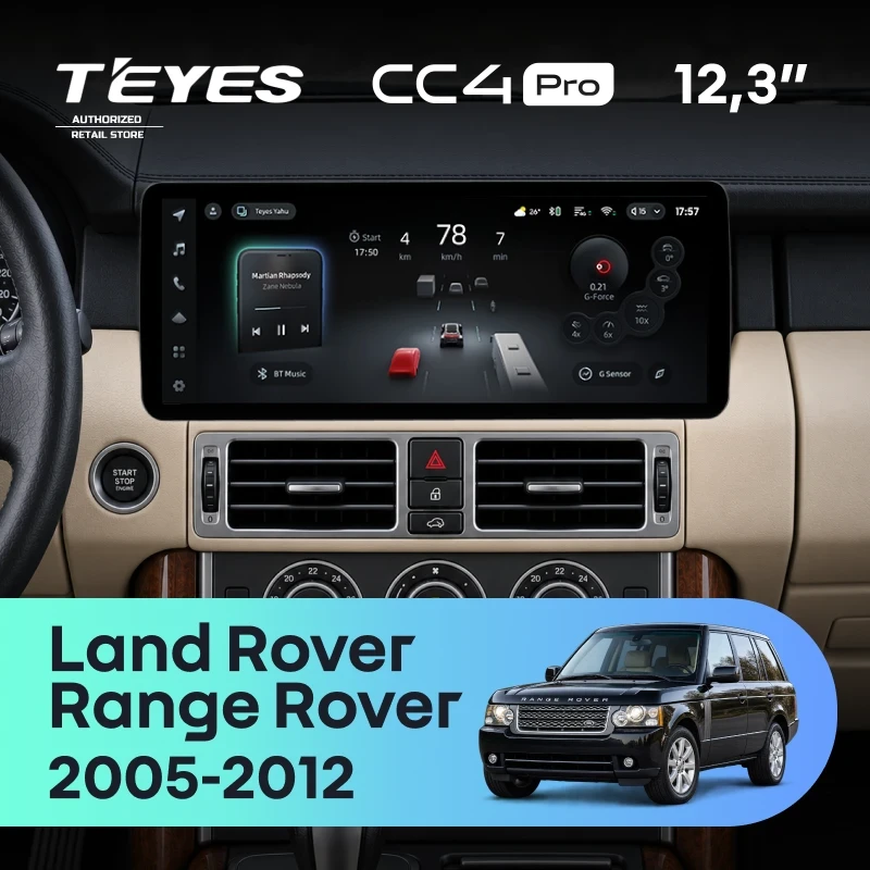 Штатная магнитола Teyes CC4 Pro 12.3" 12/256 Land Rover Range Rover (2005-2012)