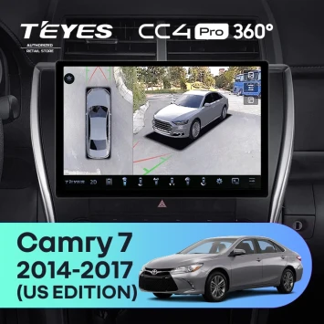 Штатная магнитола Teyes CC4 Pro 360 8/128 Toyota Camry 7 XV 50 55 (2014-2017) (North America) F5 (11")