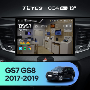 Штатная магнитола Teyes CC4 Pro 8/128 GAC GS7 GS8 (2017-2019) (13")