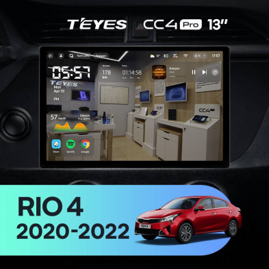 Штатная магнитола Teyes CC4 Pro 8/128 Kia Rio 4 IV FB (2020-2022) (13&quot;)