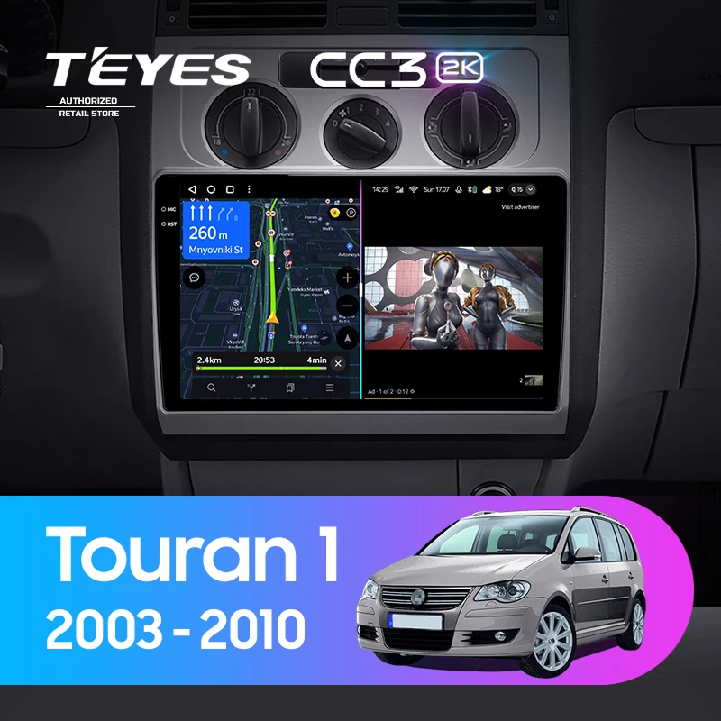 Штатная магнитола Teyes CC3 2K 4/64 Volkswagen Touran 1 (2003-2010) F2