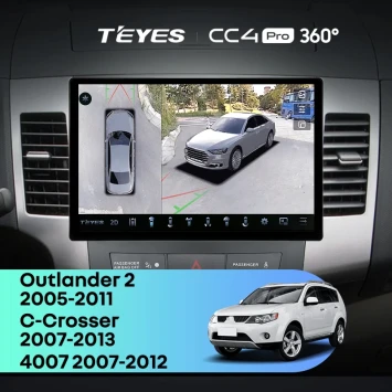 Штатная магнитола Teyes CC4 Pro 360 8/128 Citroen C-Crosser 1 (2007-2013) F1 Тип-A (13")