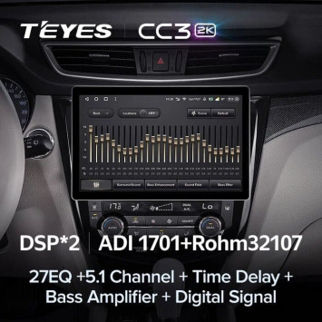 Штатная магнитола Teyes CC3 2K 6/128 Nissan Qashqai 2 (2013-2021) F2 Тип-C (13")