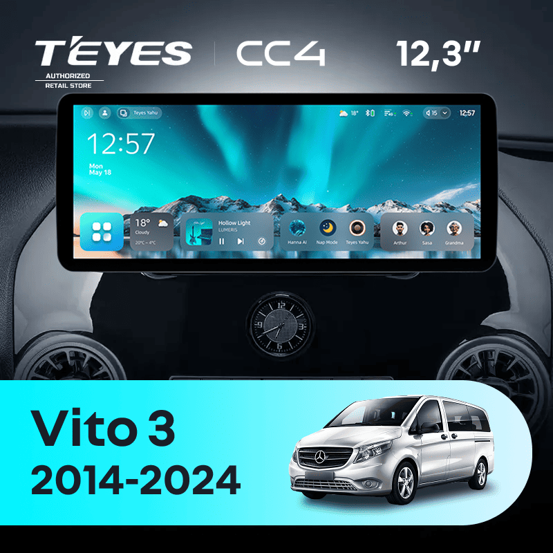 Штатная магнитола Teyes CC4 12.3" 6/64 Mercedes-Benz Vito 3 W447 (2014-2024)