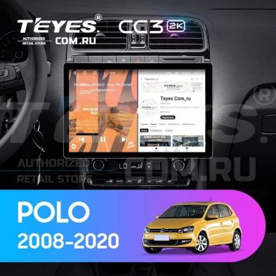 Штатная магнитола Teyes CC3 2K 360 6/128 Volkswagen Polo 5 (2008-2020) F1 (13&quot;)