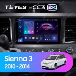 Штатная магнитола Teyes CC3 2K 4/32 Toyota Sienna 3 XL30 (2010-2014)