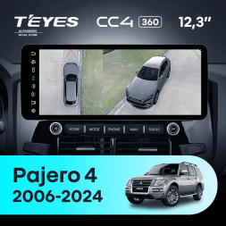 Штатная магнитола Teyes CC4 12.3" 360 8/128 Mitsubishi Pajero 4 V80 V90 (2006-2024) Тип-B