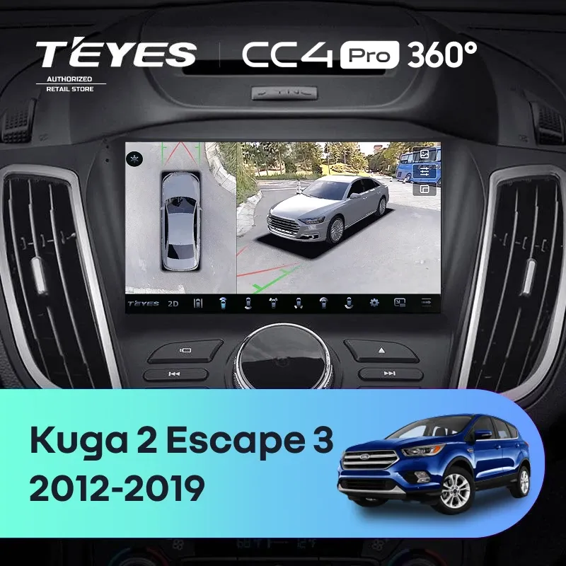 Штатная магнитола Teyes CC4 Pro 360 12/256 Ford Kuga 2 (2012-2019) Тип-B