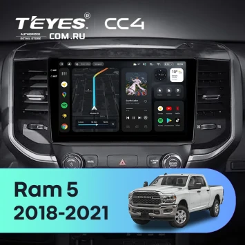 Штатная магнитола Teyes CC4 8/128 Dodge Ram 4 IV DJ DS (2018-2021) (0din) F1