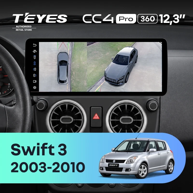 Штатная магнитола Teyes CC4 Pro 12.3" 360 12/256 Suzuki Swift 3 (2003-2010)