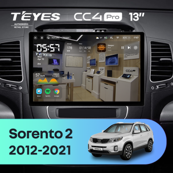 Штатная магнитола Teyes CC4 Pro 8/128 Kia Sorento 2 II XM (2012-2021) F2 (13")