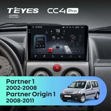 Штатная магнитола Teyes CC4 Pro 8/128 Peugeot Partner 1 (2002-2008) (0din)