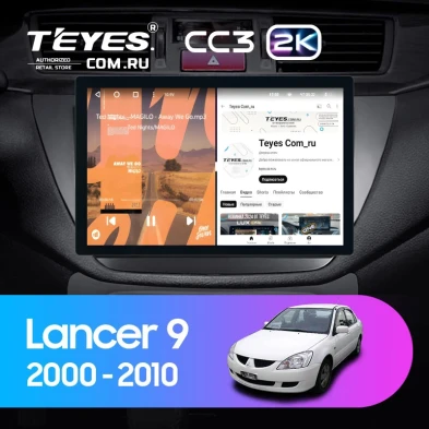 Штатная магнитола Teyes CC3 2K 4/64 Mitsubishi Lancer 9 CS (2000-2010) (11")