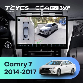 Штатная магнитола Teyes CC4 Pro 360 12/256 Toyota Camry 7 XV 50 55 (2014-2017) (13") F4