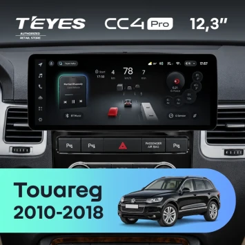 Штатная магнитола Teyes CC4 Pro 12.3" 8/128 Volkswagen Touareg FL NF (2010-2018) Тип-A