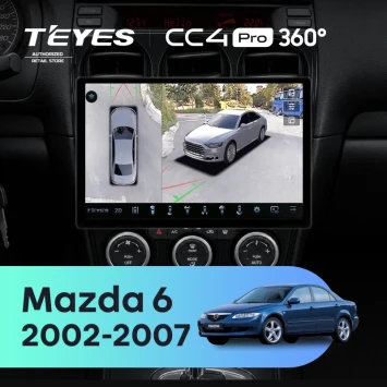 Штатная магнитола Teyes CC4 Pro 360 12/256 Mazda 6 GG (2002-2007) (11")