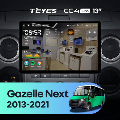 Штатная магнитола Teyes CC4 Pro 8/128 для GAZ Gazelle Next (2013-2021) F3 (13&quot;)