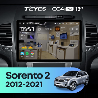 Штатная магнитола Teyes CC4 Pro 8/128 Kia Sorento 2 II XM (2012-2021) F3 (13")