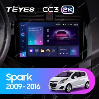 Штатная магнитола Teyes CC3 2K 4/64 Chevrolet Spark M300 (2009-2016) F1