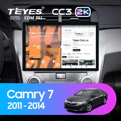 Штатная магнитола Teyes CC3 2K 4/64 Toyota Camry 7 XV 50 55 (2011-2014) (11")