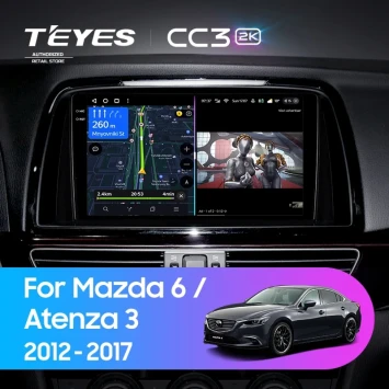 Штатная магнитола Teyes CC3 2K 6/128 Mazda 6 GL GJ (2012-2017) Тип-B