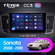 Штатная магнитола Teyes CC3 2K 6/128 Hyundai Sonata NF (2008-2010) F2