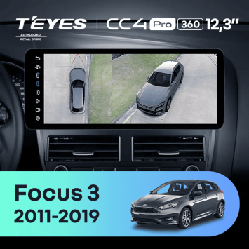 Штатная магнитола Teyes CC4 Pro 12.3" 360 8/128 Ford Focus 3 Mk 3 (2011-2019)