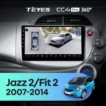 Штатная магнитола Teyes CC4 Pro 360 8/128 Honda Fit GE GP GE (2007-2014) Правый руль