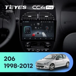Штатная магнитола Teyes CC4 Pro 12/256 Peugeot 206 (1998-2012) F1