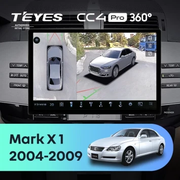 Штатная магнитола Teyes CC4 Pro 360 12/256 Toyota Mark X X120 (2004-2009) Правый руль (13")