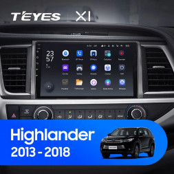 Штатная магнитола Teyes X1 4G 2/32 Toyota Highlander 3 XU50 (2013-2018)