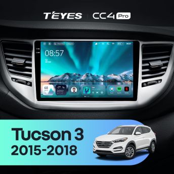 Штатная магнитола Teyes CC4 Pro 12/256 Hyundai Tucson 3 (2015-2018) Тип-A