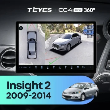 Штатная магнитола Teyes CC4 Pro 360 12/256 Honda Insight 2 (2009-2014) Правый руль (13")