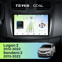Штатная магнитола Teyes CC4L 6/64 с DTS Renault Logan 2 (2012-2022) F1