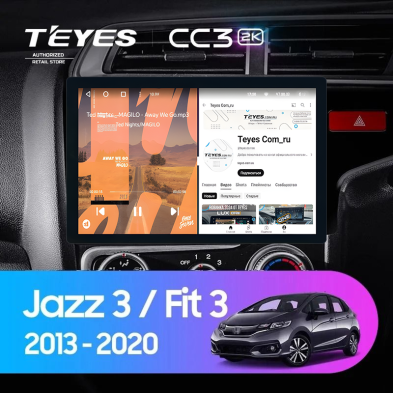Штатная магнитола Teyes CC3 2K 4/64 Honda Fit 3 GP GK (2013-2020) Тип-B Правый руль (11")
