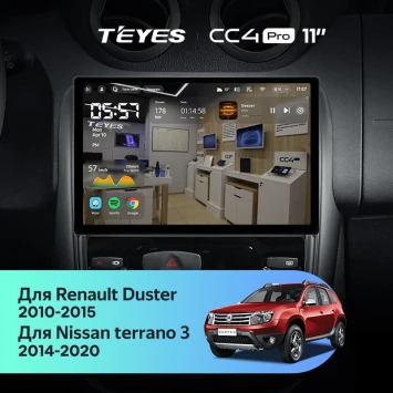 Штатная магнитола Teyes CC4 Pro 8/128 Renault Duster 1 (2010-2015) (11")