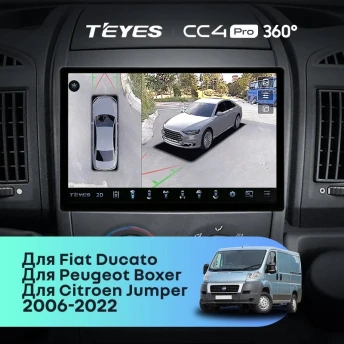 Штатная магнитола Teyes CC4 Pro 360 8/128 Peugeot Boxer 2 (2006-2022) (11")