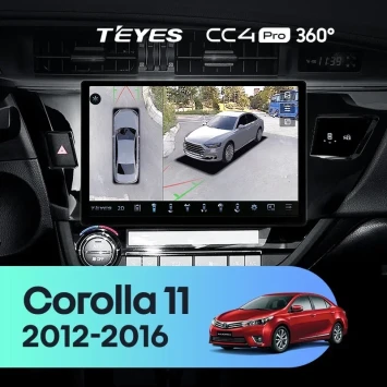 Штатная магнитола Teyes CC4 Pro 360 8/128 Toyota Corolla (2012-2016) Тип-A (11")