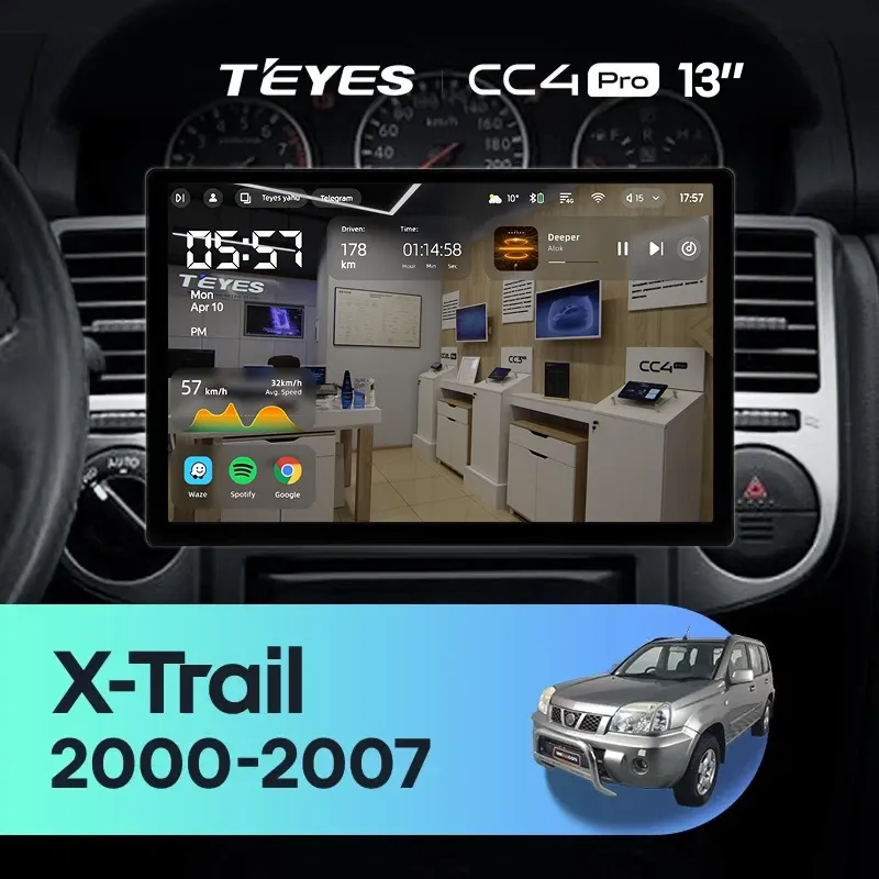 Штатная магнитола Teyes CC4 Pro 8/128 Nissan X-Trail T30 (2000-2007) F1 (13")