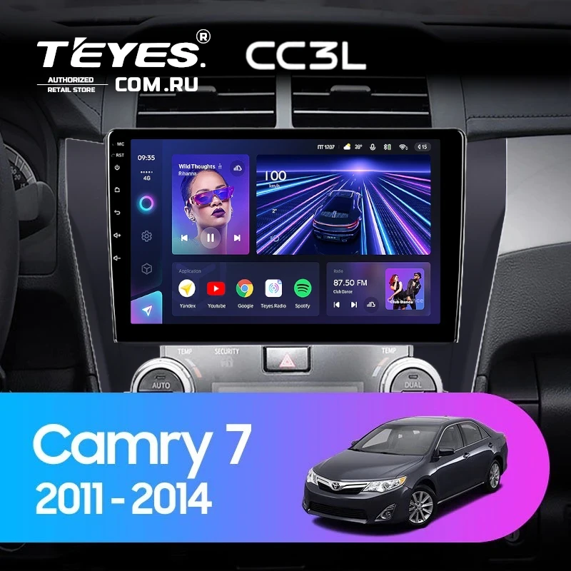 Штатная магнитола Teyes CC3L 4/32 Toyota Camry 7 XV 50 55 (2011-2014) (черная) F2