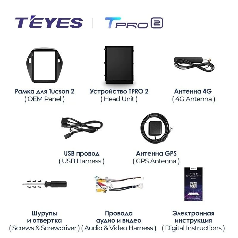 Штатная магнитола Tesla style Teyes TPRO 2 6/128 Hyundai IX35 (2009-2015) F2 Тип-C