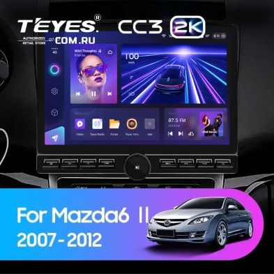 Штатная магнитола Teyes CC3 2K 6/128 Mazda 6 GG (2002-2007) (13&quot; с кнопками)