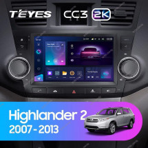 Штатная магнитола Teyes CC3 2K 4/64 Toyota Highlander 2 XU40 (2007-2013) 9&quot;диагональ