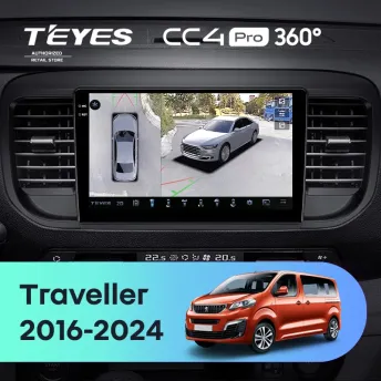 Штатная магнитола Teyes CC4 Pro 360 12/256 Peugeot Traveller (2016-2024)