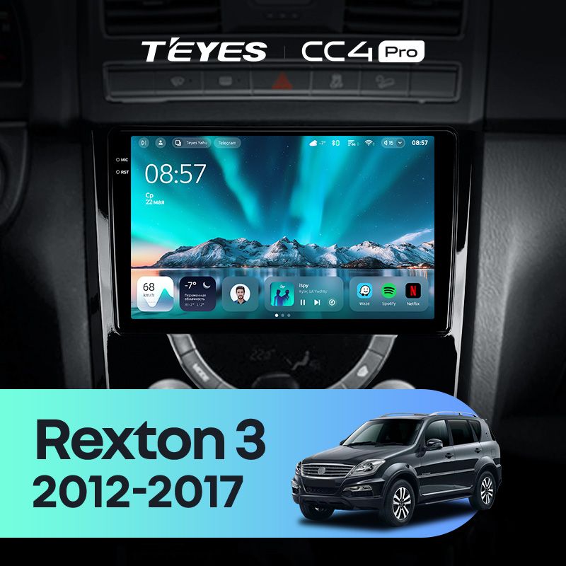Штатная магнитола Teyes CC4 Pro 8/128 SsangYong Rexton Y290 3 (2012-2017)
