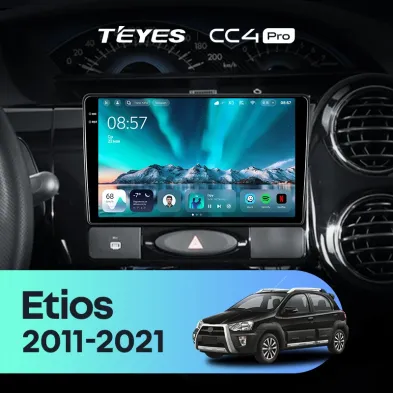 Штатная магнитола Teyes CC4 Pro 8/128 Toyota Etios (2011-2021)