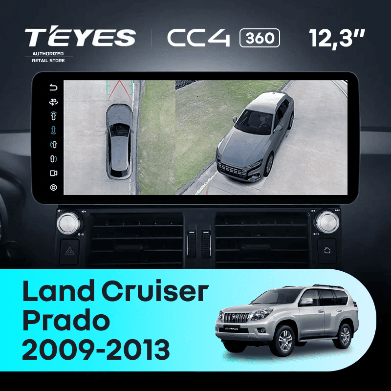 Штатная магнитола Teyes CC4 12.3" 360 6/64 Toyota Land Cruiser Prado 150 (2009-2013)