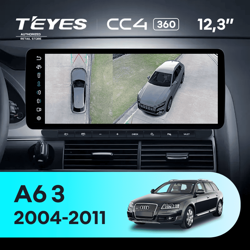 Штатная магнитола Teyes CC4 12.3" 360 6/64 Audi A6 3 C6 (2004-2011)