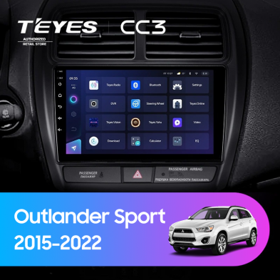 Штатная магнитола Teyes CC3 4/32 Mitsubishi Outlander Sport (2015-2022) Тип-A