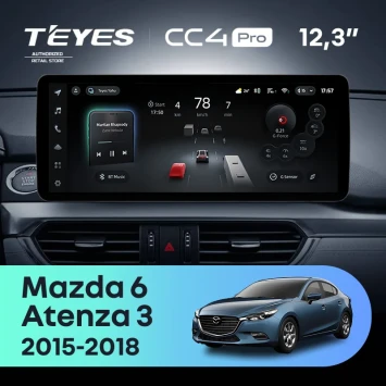 Штатная магнитола Teyes CC4 Pro 12.3" 8/128 Mazda Atenza 3 (2015-2018) Тип-B Правый руль